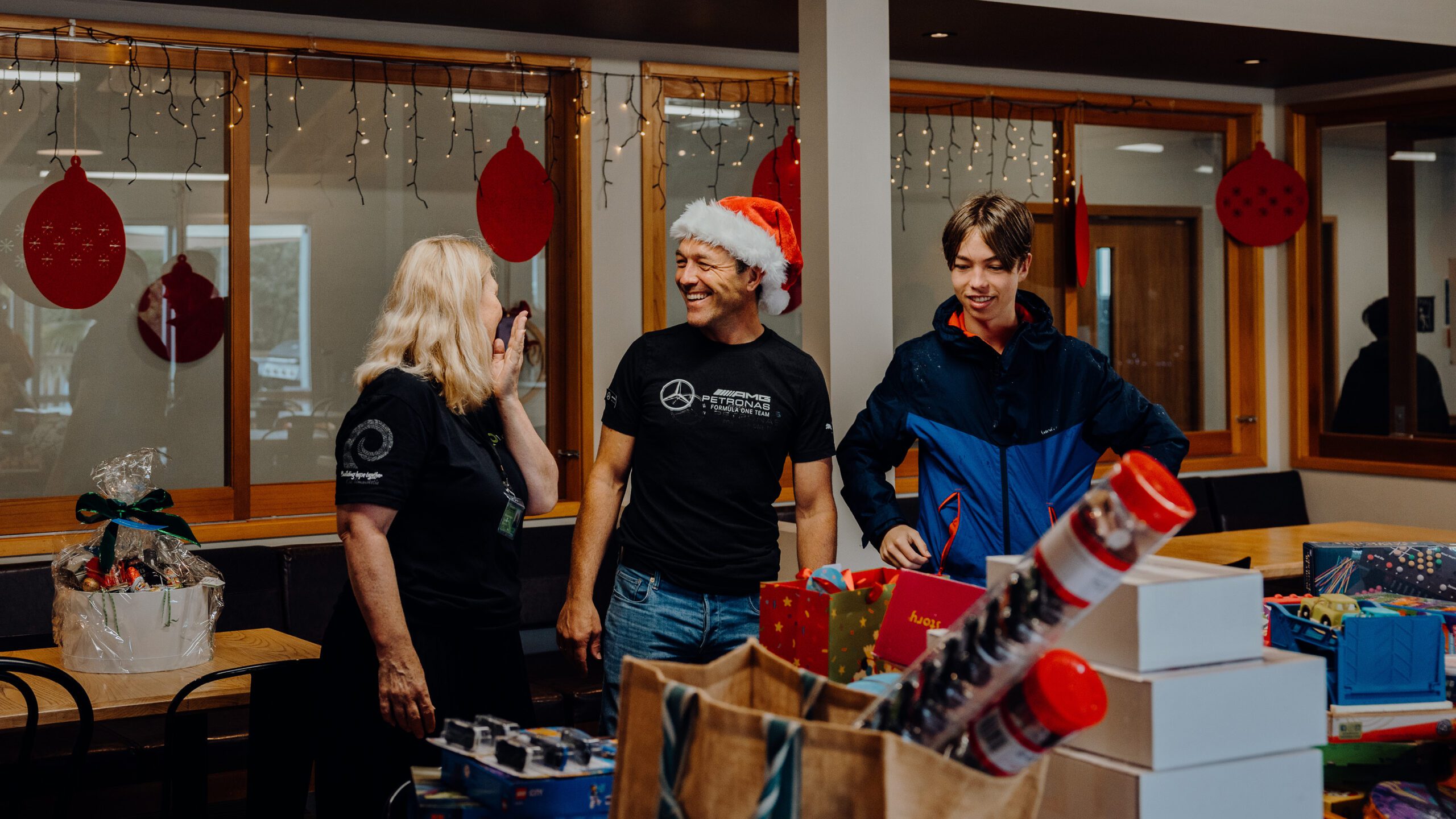 Woman in festive outfit